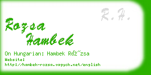 rozsa hambek business card